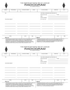 THE AMERICAN RADIO RELAY LEAGUE  RADIOGRAM VIA AMATEUR RADIO  NUMBER