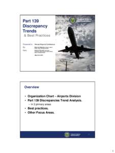 Part 139 Discrepancy Trends Federal Aviation Administration