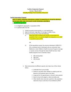 Facilities Designation Proposal