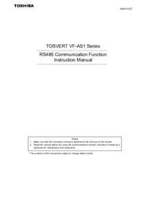 E6581315⑦  TOSVERT VF-AS1 Series RS485 Communication Function Instruction Manual