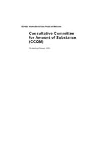 CCQM: Report of the 5th meeting (1999)