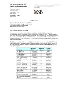 Business / Destruction / Galveston Bay Area / Texas City Refinery explosion / U.S. Chemical Safety and Hazard Investigation Board / Transocean / CSB / Deepwater Horizon / Hazard / BP / Deepwater Horizon oil spill / History of the United States