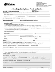 Single Family New Home Construction Application Form