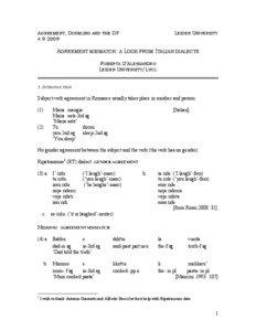 AGREEMENT, DOUBLING AND THE DP