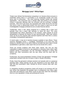 Microsoft Word - Mortgage Lens White Paper.doc