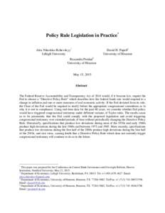 Microsoft Word - Policy Rule Legislation