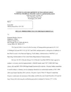 UNITED STATES DEPARTMENT OF TRANSPORTATION NATIONAL HIGHWAY TRAFFIC SAFETY ADMINISTRATION 1200 New Jersey Avenue, SE West Building, W41-326 Washington, DC[removed]In re: