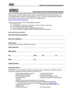 HIMSS NPP HIE Membership Application