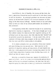 STATEMENT OF WiLLIAM,E . OEEE, M .t) .  I am William B . Ober of Tenaf ly, New Jersey and New York, New York, a physician licensed to practice medicine in both these states as well as elsewhere . My principal positions a