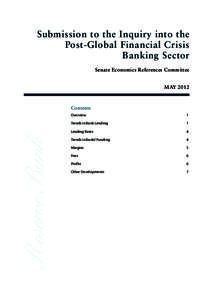 Submission to the Inquiry into the Post-Global Financial Crisis Banking Sector (May 2012)