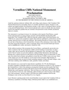 Vermilion Cliffs National Monument Proclamation