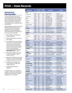 FISH – State Records Species REPORTING PROCEDURES