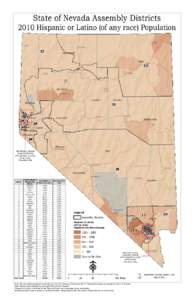 State of N evada Assem bly D istricts[removed]Hispanic or Latino (of any race) Population 32 33