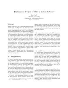 Performance Analysis of BSTs in System Software∗ Ben Pfaff Stanford University Department of Computer Science [removed]