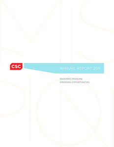 AnnuAl RepoRt 2011 enDurinG miSSionS. emerGinG opportunitieS.