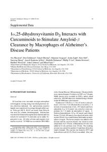 Journal of Alzheimer’s Disease[removed]S1–S4 IOS Press S1  Supplemental Data