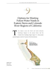 The California Water Plan Update B ULLETIN[removed]Options for Meeting Future Water Needs in Eastern Sierra and Colorado River Regions of California