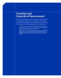 362  Counties and Councils of Government This section is targeted to units or coalitions of government that are between the municipality and the region in terms of size.