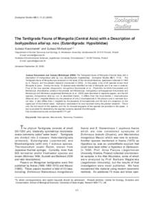 Zoological Studies 45(1): [removed]The Tardigrada Fauna of Mongolia (Central Asia) with a Description of