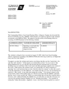 Double Jeopardy Clause / United States constitutional criminal procedure / Piracy / Sea Marshal / Breathalyzer / Title 33 of the Code of Federal Regulations / United States Coast Guard / Civil penalty / Law / Transport / Drunk driving