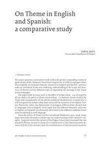 On Theme in English and Spanish: a comparative study jorge arús