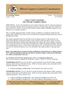 Liquor Control Commission June Underage Compliance Report