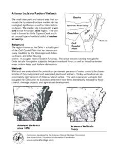 Arkansas Louisiana Purchase Wetlands idge Ozarks Arkansas River Valley