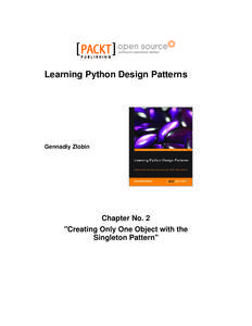 Learning Python Design Patterns  Gennadiy Zlobin Chapter No. 2 