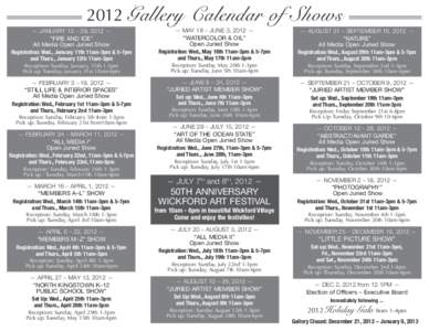 2012 Gallery  Calendar of Shows — MAY 18 – JUNE 3, 2012 — “WATERCOLOR & OIL”