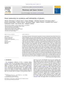 From meteorites to evolution and habitability of planets