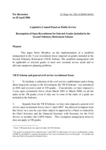 For discussion on 20 April 2006 LC Paper No. CB[removed])  Legislative Council Panel on Public Service