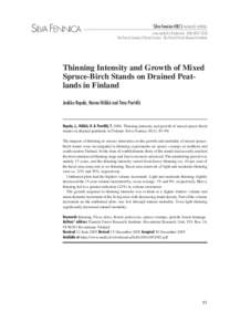 Thinning / Stocking / Basal area / Birch / Forestry / Silviculture / Stand Density Index