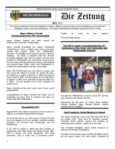 Official Publication of the Jasper Deutscher Verein  Die Zeitung May 2011 The Jasper Deutscher Verein was founded in January, 1980 to promote, preserve and celebrate our proud German Heritage in Jasper and surrounding ar