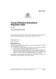 2003 No 960  New South Wales Young Offenders Amendment Regulation 2003