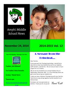Amphi Middle School News[removed]Vol. 12  November 24, 2014