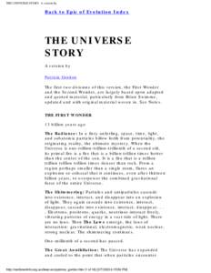 THE UNIVERSE STORY  A version by
