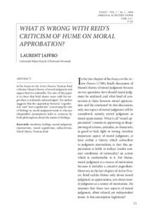 Metaphilosophy / Moral sense theory / Francis Hutcheson / Expressivism / David Hume / Emotivism / Moral rationalism / Is–ought problem / Thomas Reid / Philosophy / Meta-ethics / Ethics