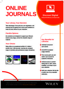 ONLINE JOURNALS Discover Digital wileyonlinelibrary.com/journals