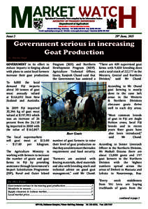 29th June, 2011  Issue 2 Government serious in increasing Goat Production
