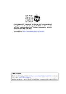 Morris, M; Woods, LM; Rachet, BA novel ecological methodology for constructing ethnic-majority life tables in the absence of individual ethnicity information. Journal of epidemiology and community health. ISSN 01