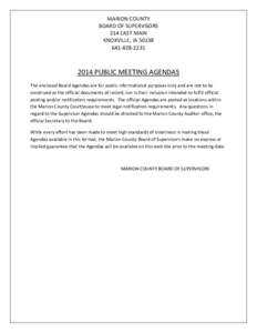 Parliamentary procedure / Marion County Courthouse / Marion / Board of Supervisors / Knoxville /  Iowa / Geography of the United States / Iowa / Agenda / Meetings