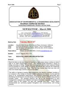 MarchPage 1 ASSOCIATION OF ENVIRONMENTAL & ENGINEERING GEOLOGISTS Southern California Section