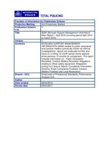 Freedom of Information Act Publication Scheme Not Protectively Marked Protective Marking Y Publication Scheme Y/N