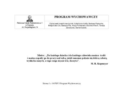 PROGRAM WYCHOWAWCZY PSP 5