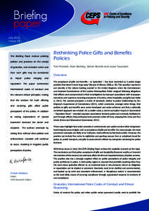 Briefing paper July 2012 >issue 14  This Briefing Paper reviews policing