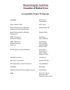 Accountability Project Workgroup Co-Chairs: Jim Conway Allan Frankel