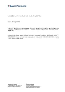 2015_05_28 - Emissione BP 2011_2017 - Tasso Misto Cap&Floor Banco Posta_cedola 6