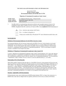 Region 3 RCRA Corrective Action Envionmental Indicator for E.I. duPont de Nemours & Co., Glasgow facility GW_DED042263764