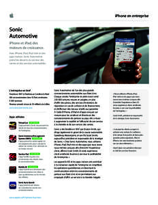 iPhone en entreprise  Sonic Automotive iPhone et iPad, des moteurs de croissance.