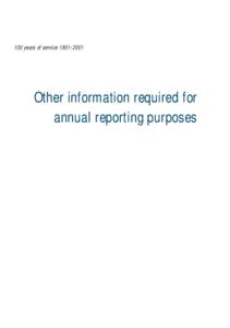 100 years of service[removed]Other information required for annual reporting purposes  Occupational health and safety